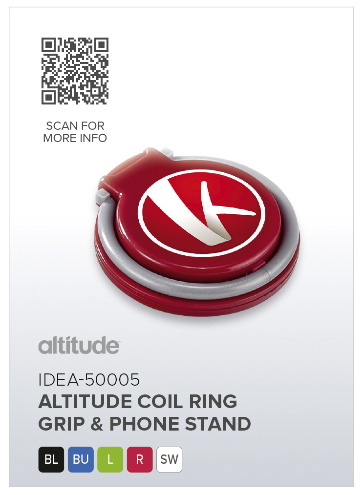 IDEA-50005 - Altitude Coil Ring Grip & Phone Stand - Catalogue Image